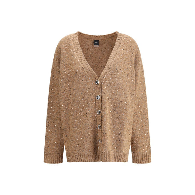 PINKO Bouclé fabric Cardigan with rhinestones PINKO