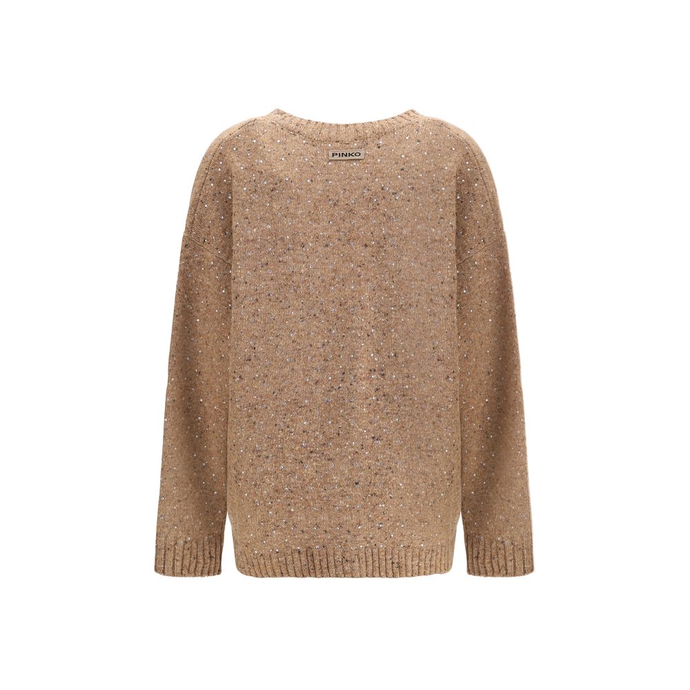 PINKO Bouclé fabric Cardigan with rhinestones PINKO
