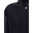 PINKO Long Coat in wool-blend cloth and technical satin PINKO