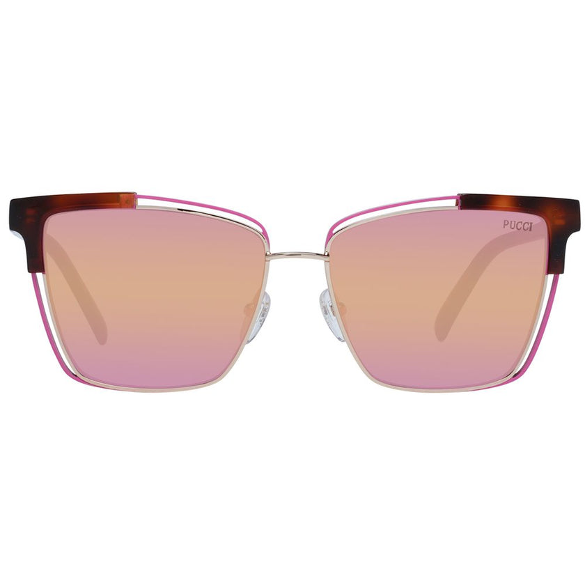 Emilio Pucci Brown Acetate & Metal Sunglasses Emilio Pucci