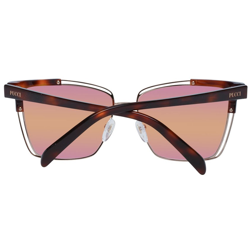 Emilio Pucci Brown Acetate & Metal Sunglasses Emilio Pucci