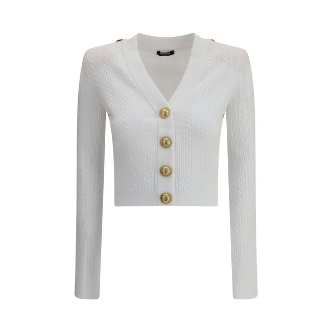 Balmain Ribbed and braided Cardigan Balmain