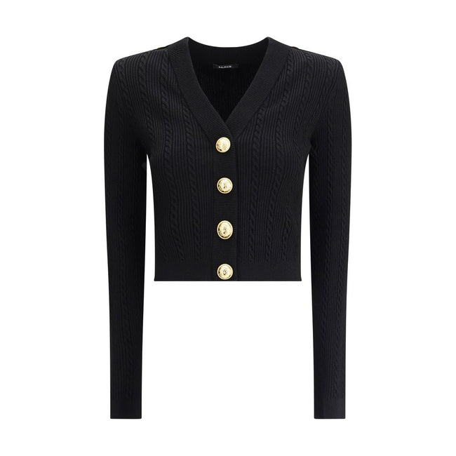 Balmain Ribbed and braided Cardigan Balmain