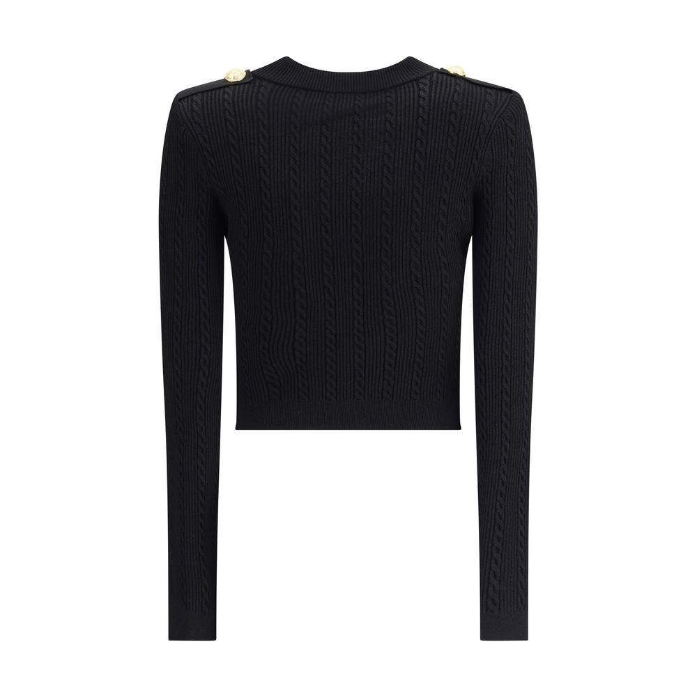 Balmain Ribbed and braided Cardigan Balmain