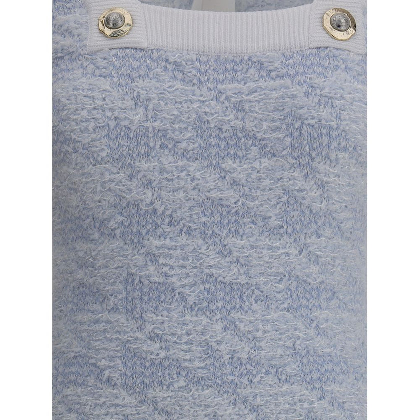 Balmain Light Blue Polyamide Casual Dress Balmain