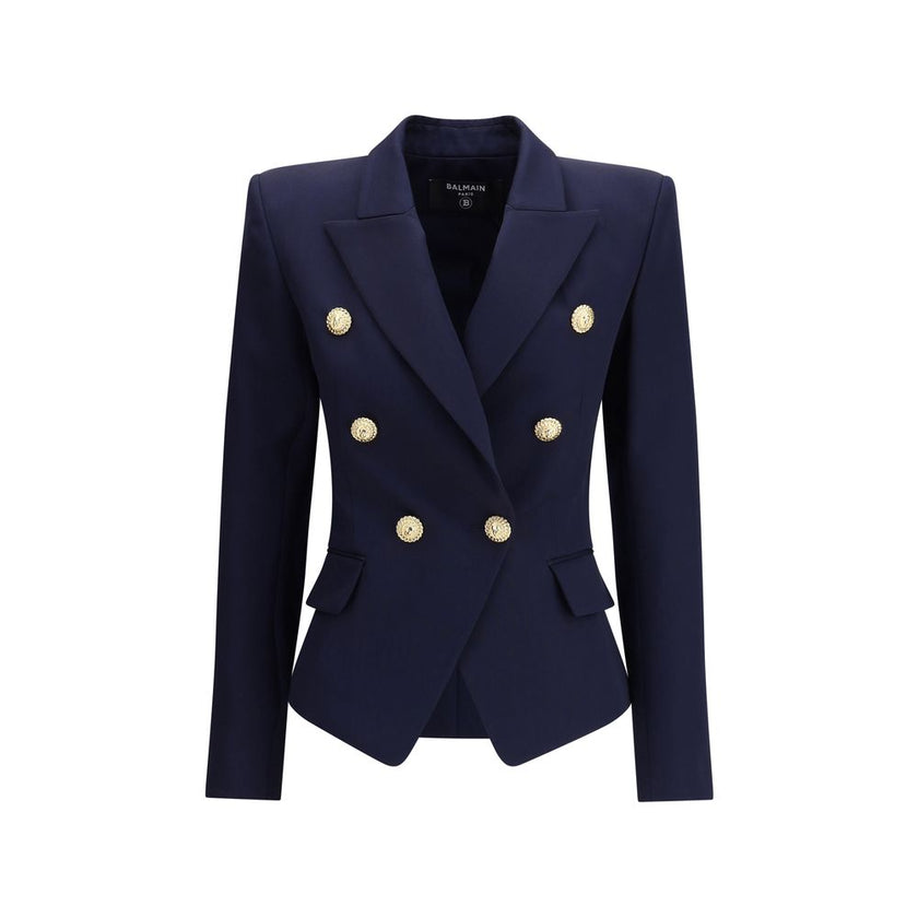 Balmain Blue Fleece Wool Blazer Balmain
