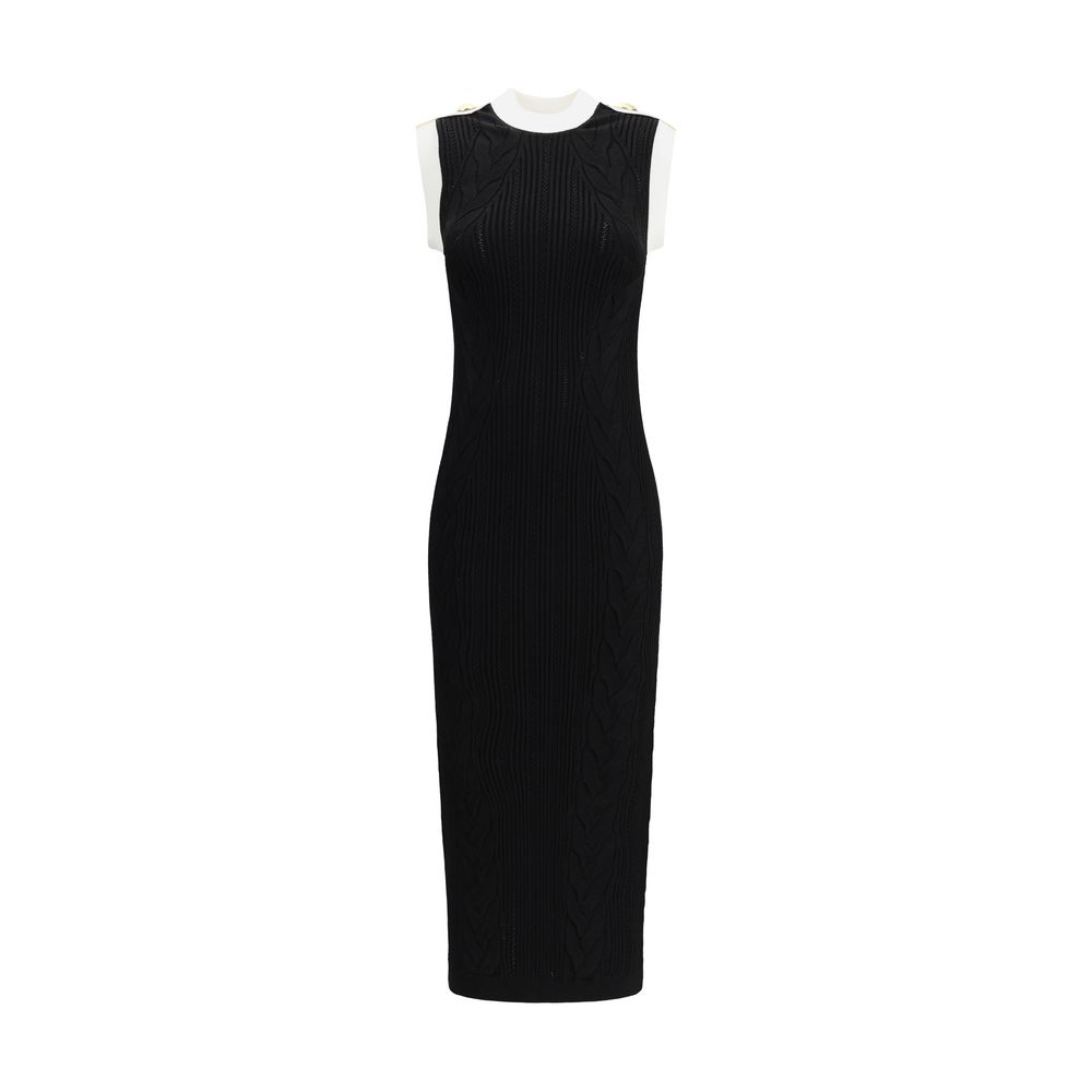 Balmain Sleeveless torsade knit long Dress Balmain