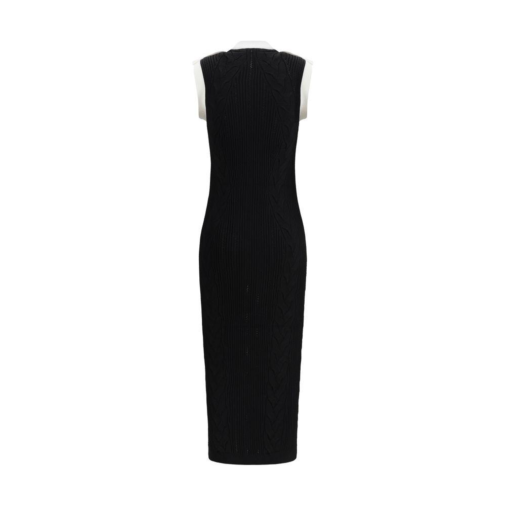 Balmain Sleeveless torsade knit long Dress Balmain