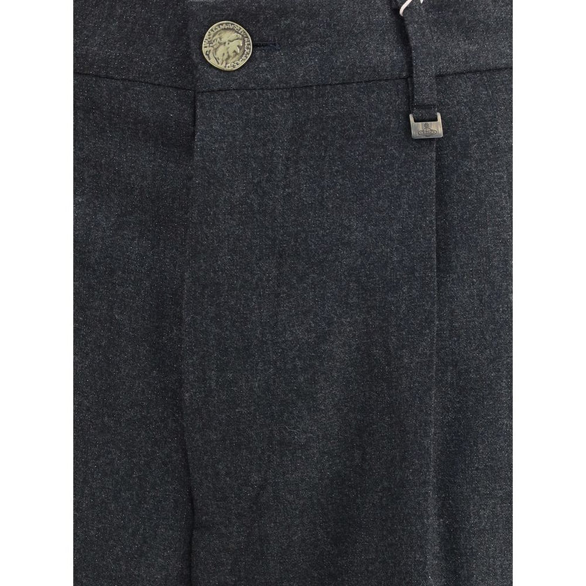 Vivienne Westwood Gray Fleece Wool Casual Pants Vivienne Westwood