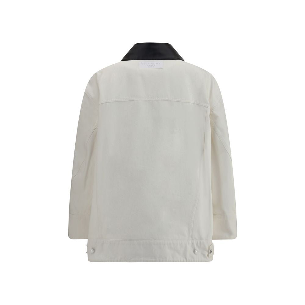 Givenchy Denim Jacket With Leather Collar Givenchy