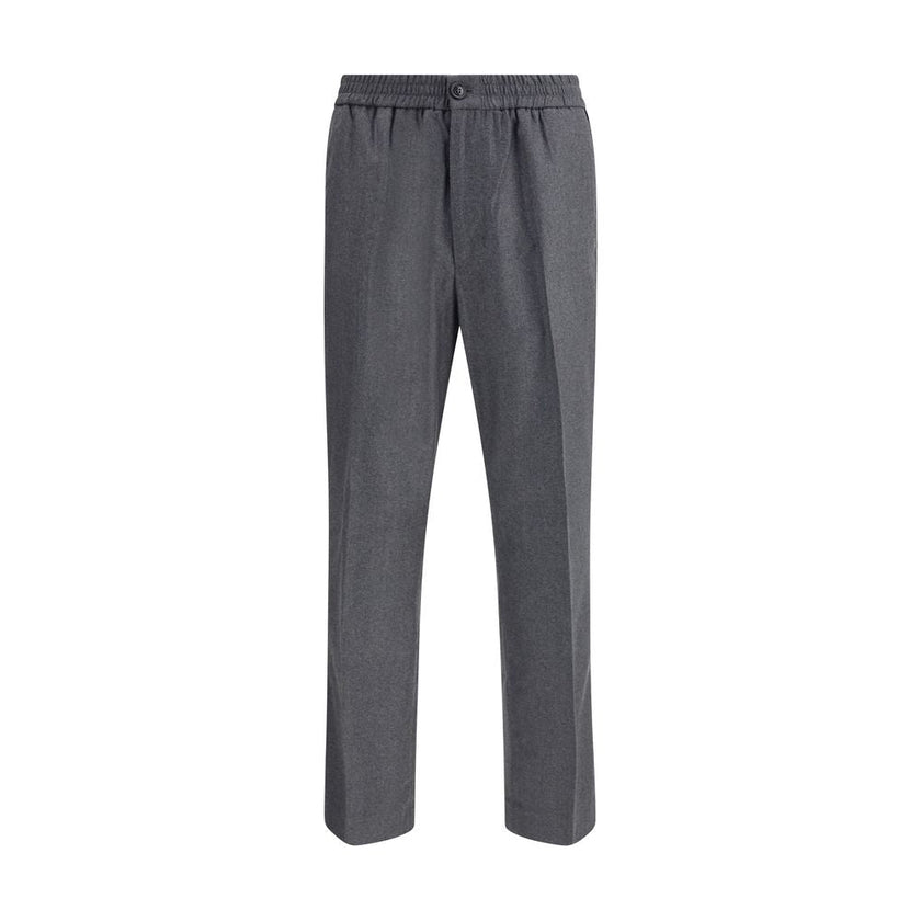 Ami Paris Gray Fleece Wool Casual Pants Ami Paris