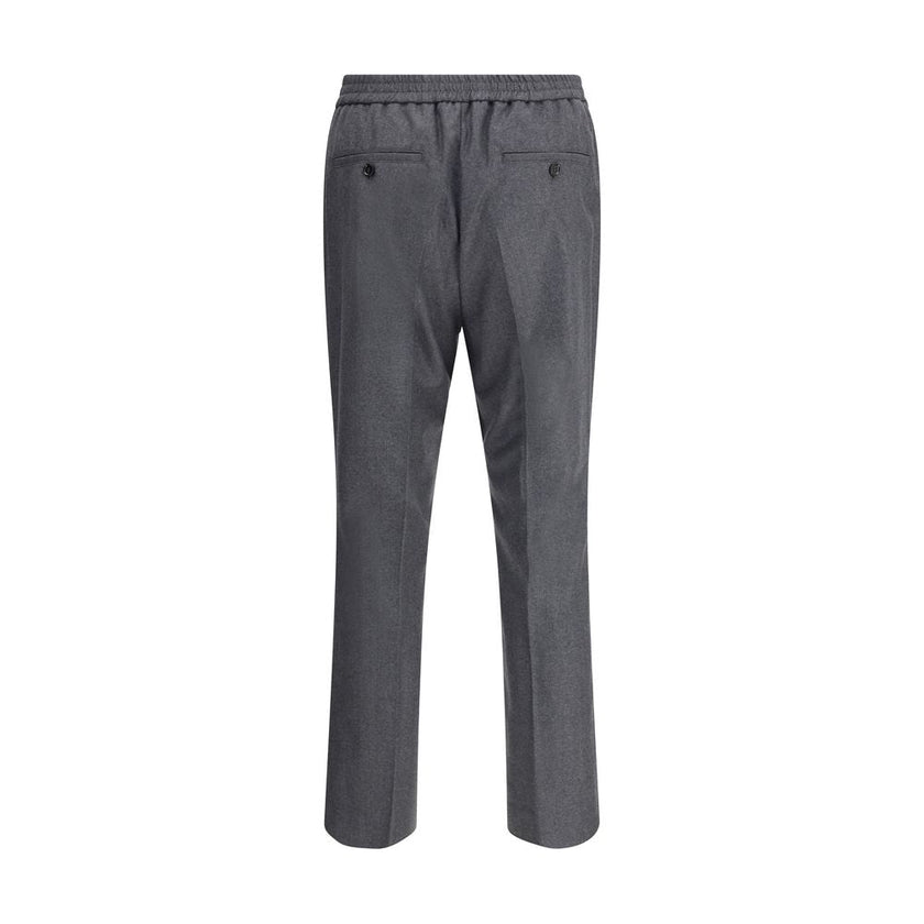 Ami Paris Gray Fleece Wool Casual Pants Ami Paris