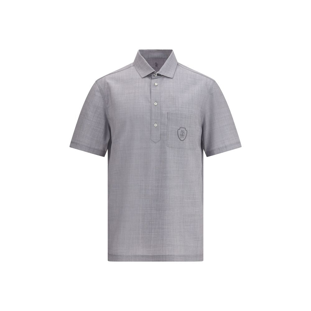 Brunello Cucinelli Virgin wool poplin polo Shirt Brunello Cucinelli