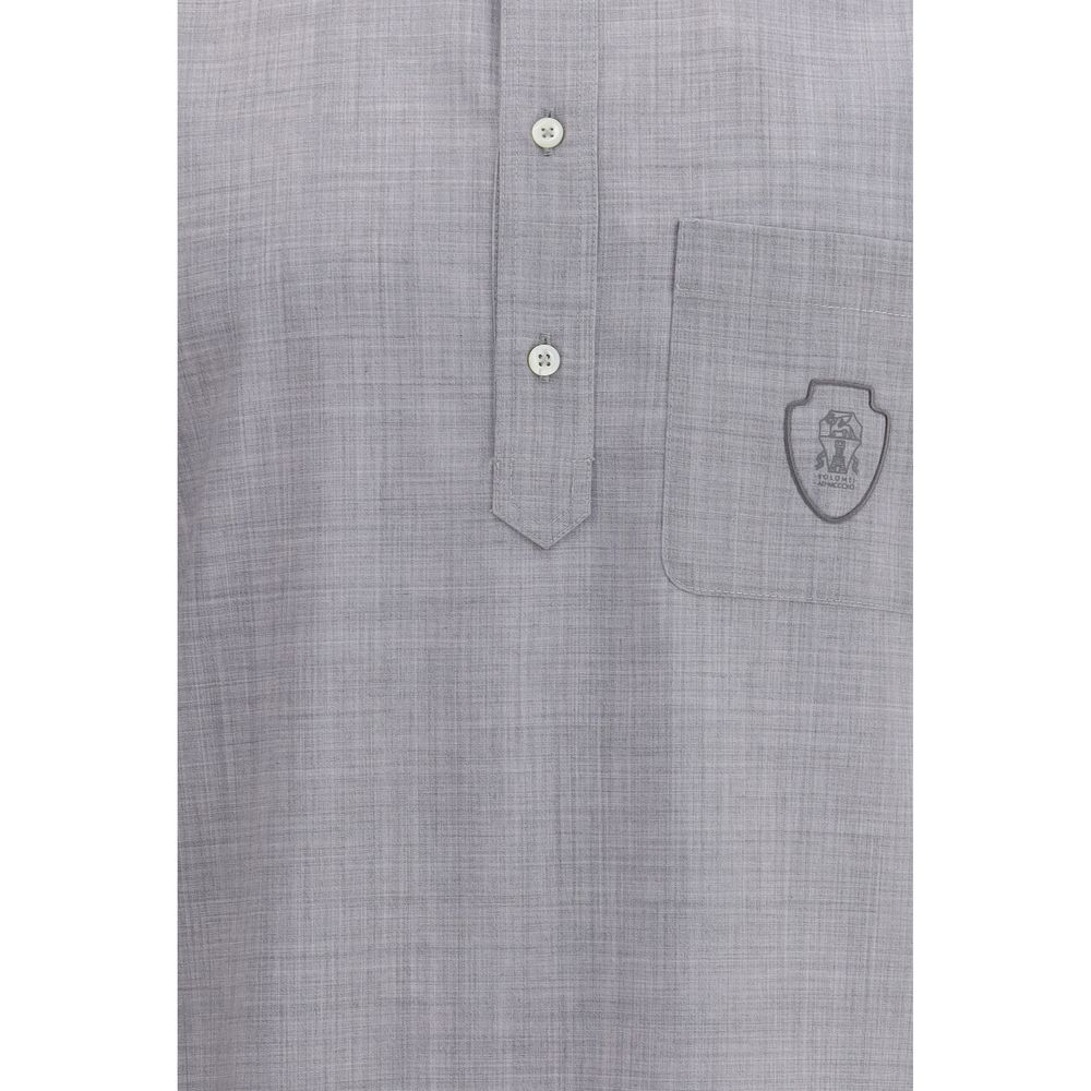 Brunello Cucinelli Virgin wool poplin polo Shirt Brunello Cucinelli