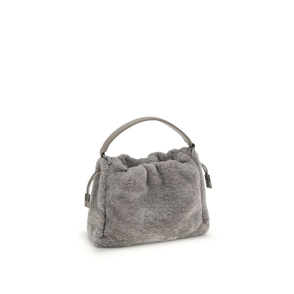 Brunello Cucinelli Small shearling Mellow Shoulder Bag Brunello Cucinelli