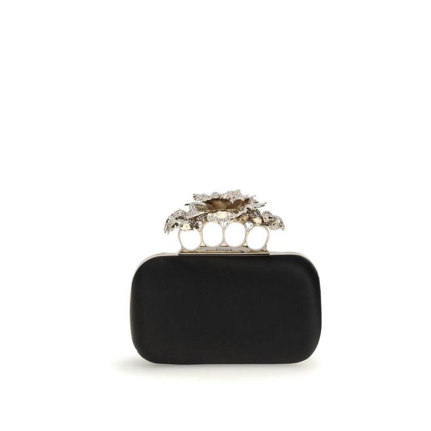 Alexander McQueen Black Silk Clutch Bag Alexander McQueen