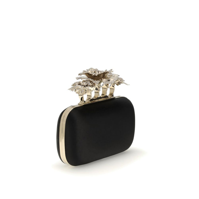 Alexander McQueen Black Silk Clutch Bag Alexander McQueen