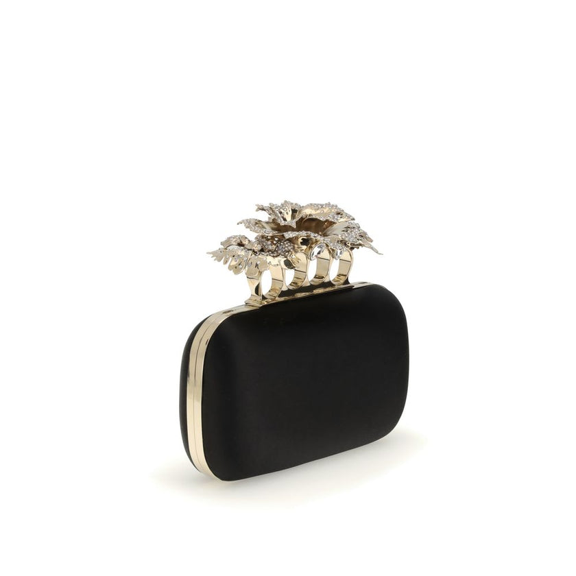 Alexander McQueen Black Silk Clutch Bag Alexander McQueen