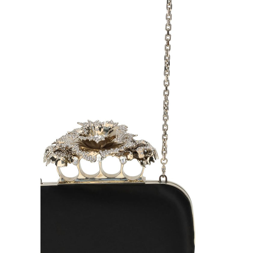 Alexander McQueen Black Silk Clutch Bag Alexander McQueen