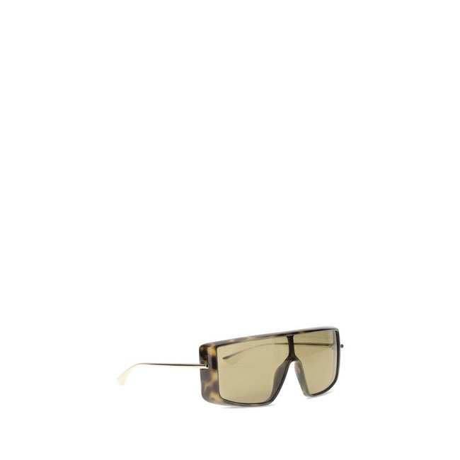 Alexander McQueen Havana T-Bar Visor Sunglasses Alexander McQueen