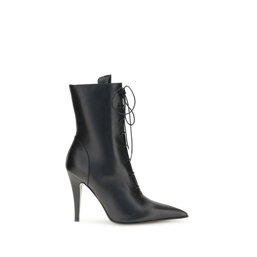 Alexander McQueen Black Calf Leather Bos Taurus Lace-Up Boots Alexander McQueen