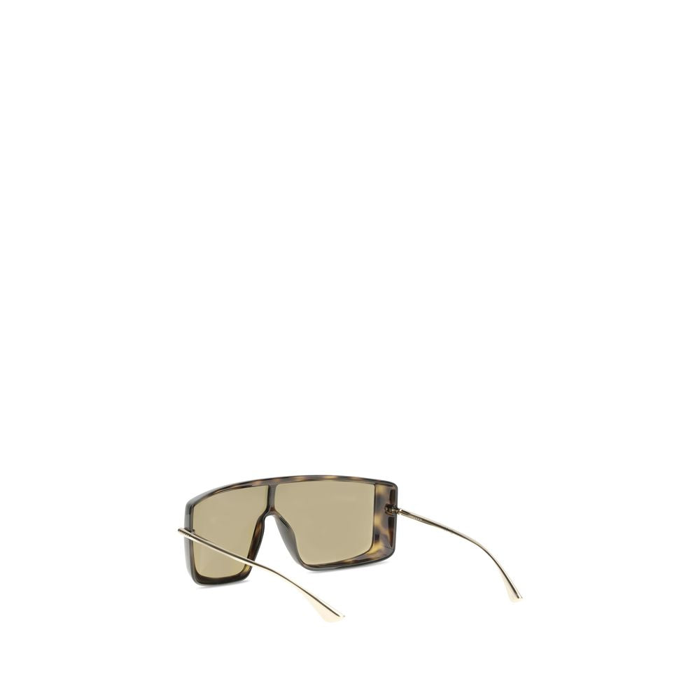 Alexander McQueen Havana T-Bar Visor Sunglasses Alexander McQueen