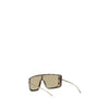 Alexander McQueen Havana T-Bar Visor Sunglasses Alexander McQueen