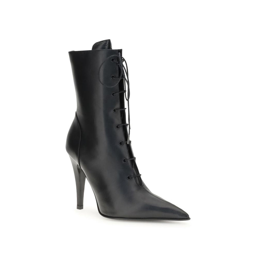 Alexander McQueen Black Calf Leather Bos Taurus Lace-Up Boots Alexander McQueen