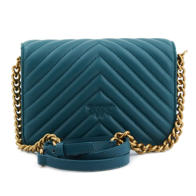 PINKO Blue Calfskin Women Crossbody Bag PINKO