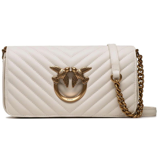 PINKO White Calfskin Women Crossbody Bag PINKO