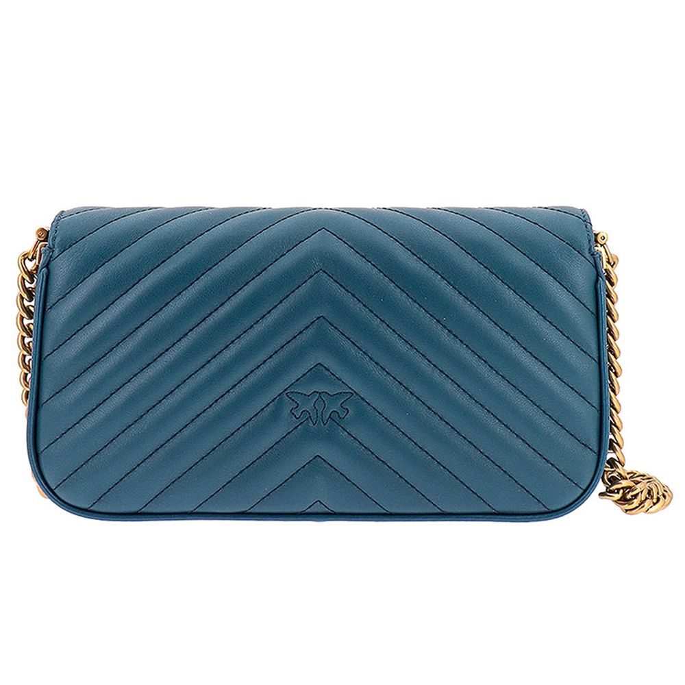 PINKO Blue Calfskin Women Crossbody Bag PINKO