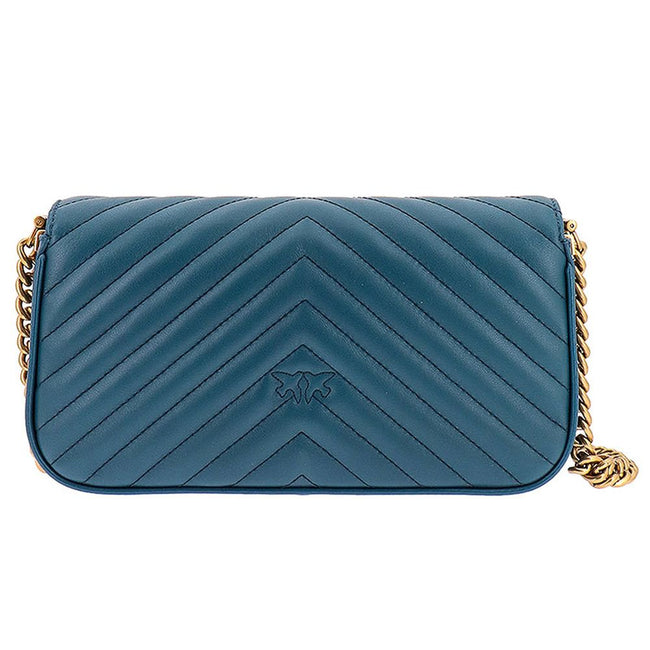 PINKO Blue Calfskin Women Crossbody Bag PINKO