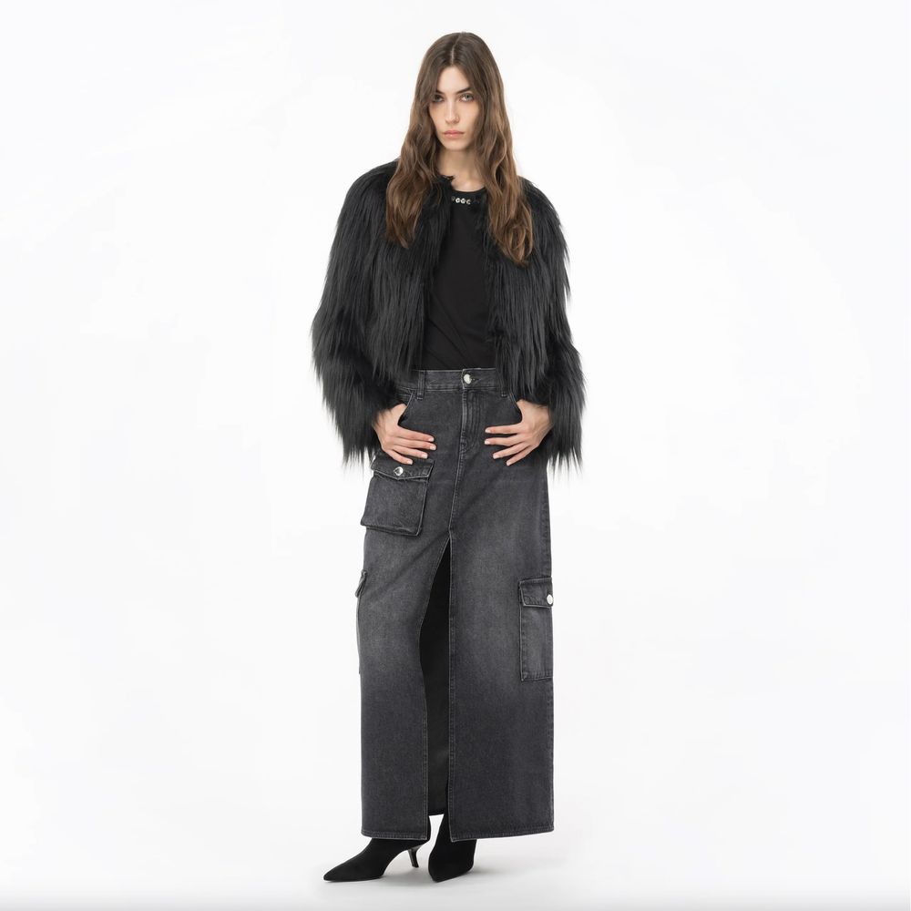 PINKO Black Cotton Skirt PINKO