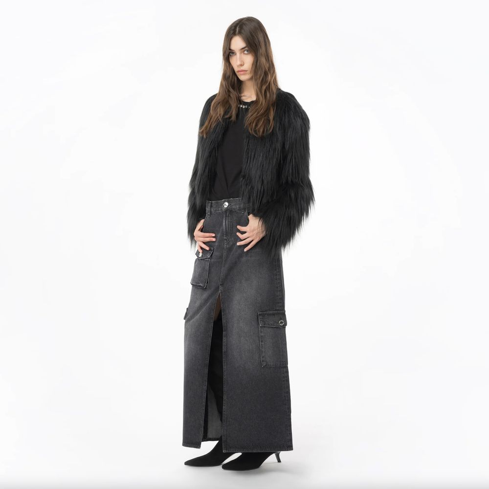 PINKO Black Cotton Skirt PINKO
