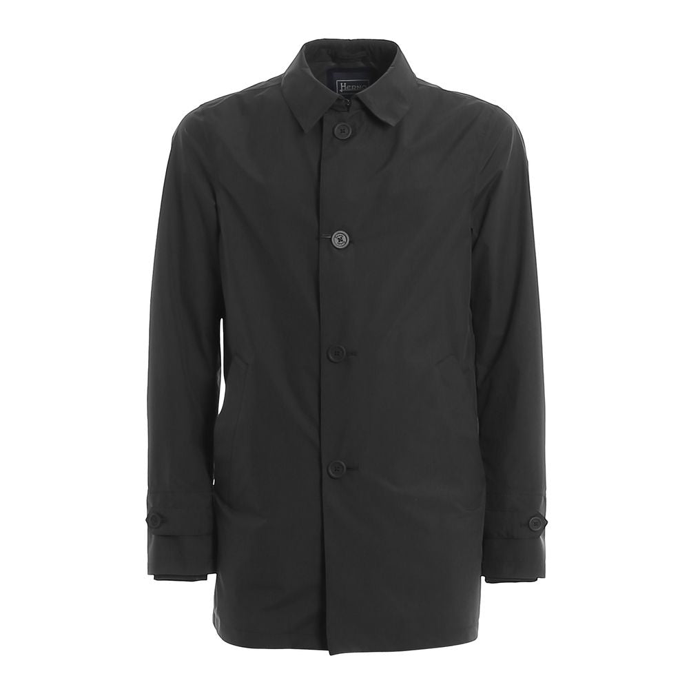 Herno Black Polyester Men's Trench Coat Herno