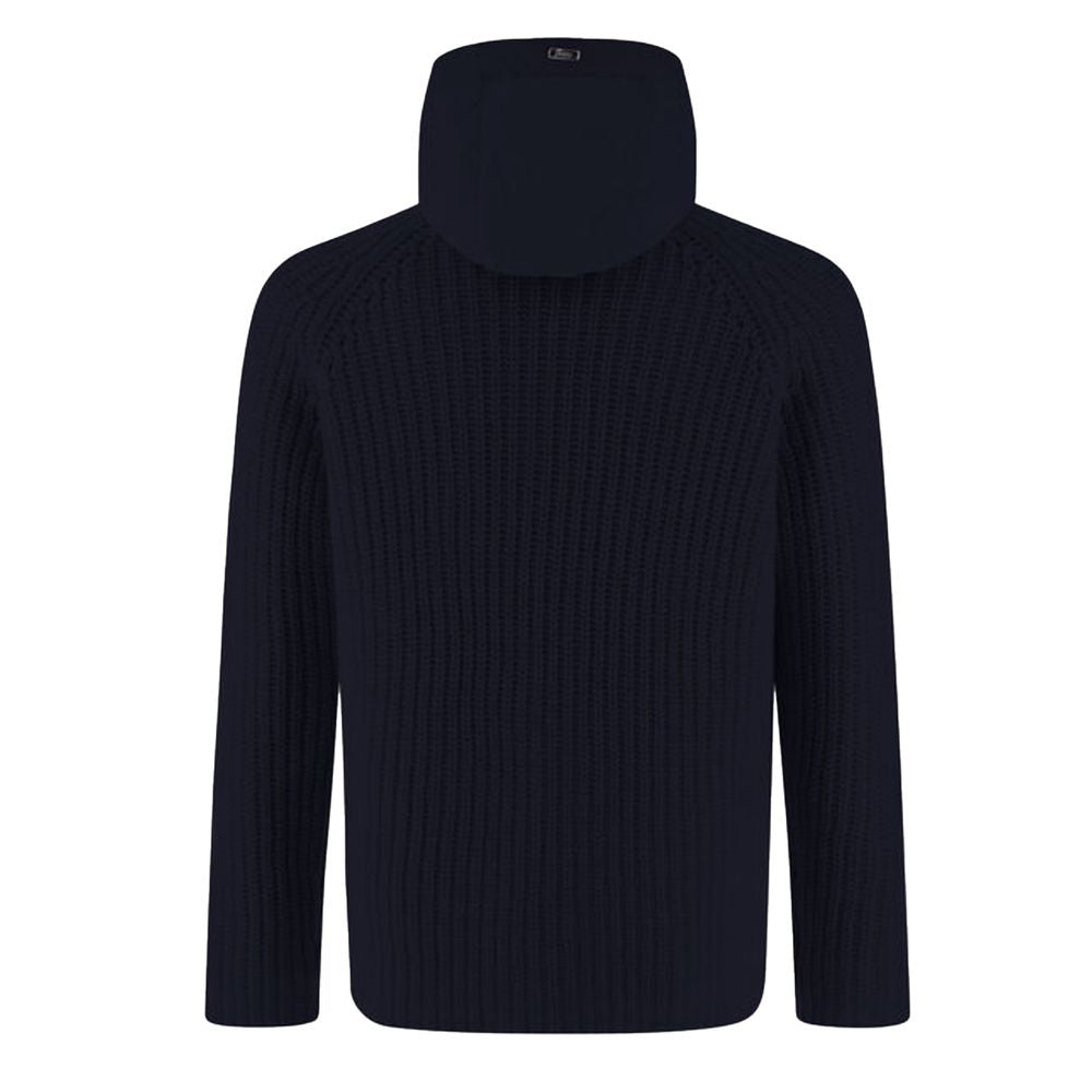 Herno Blue Wool Men Bomber Jacket Herno