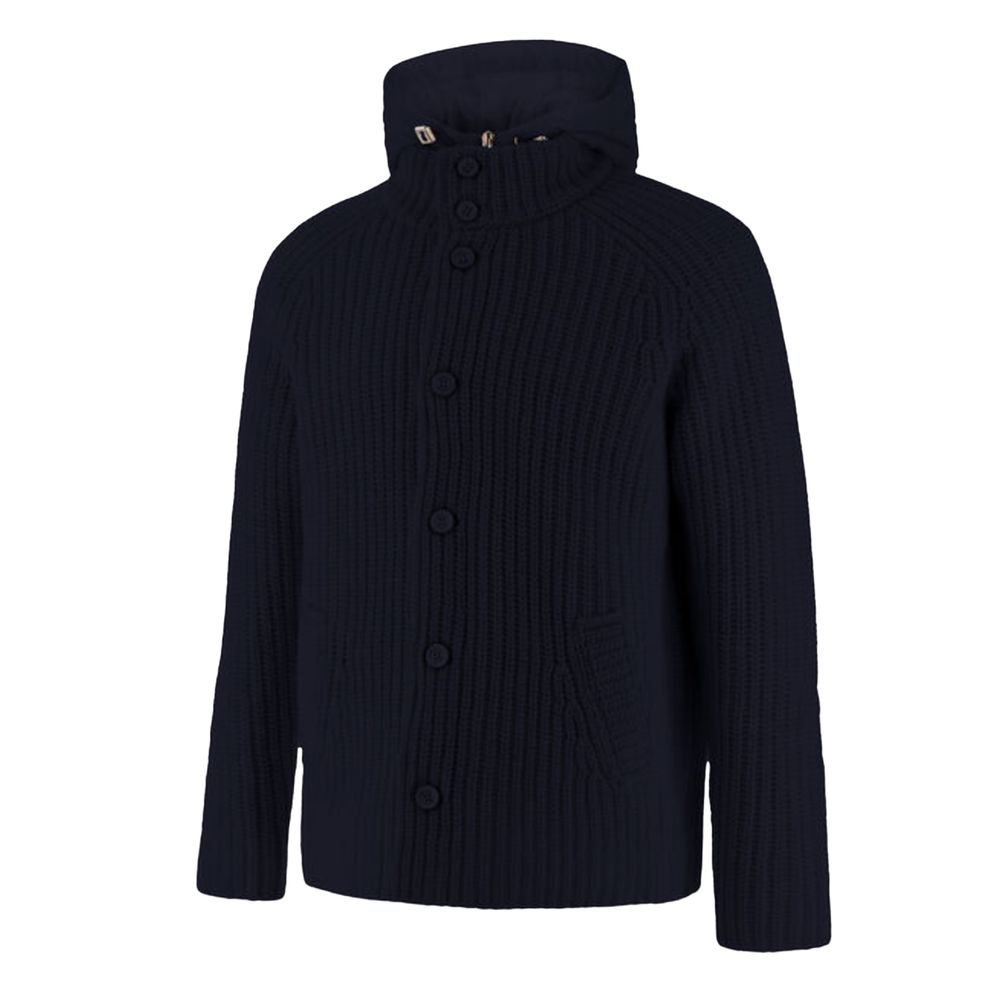 Herno Blue Wool Men Bomber Jacket Herno