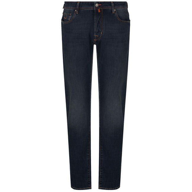 Jacob Cohen Blue Cotton Men Jeans with Orange Stitching Jacob Cohen