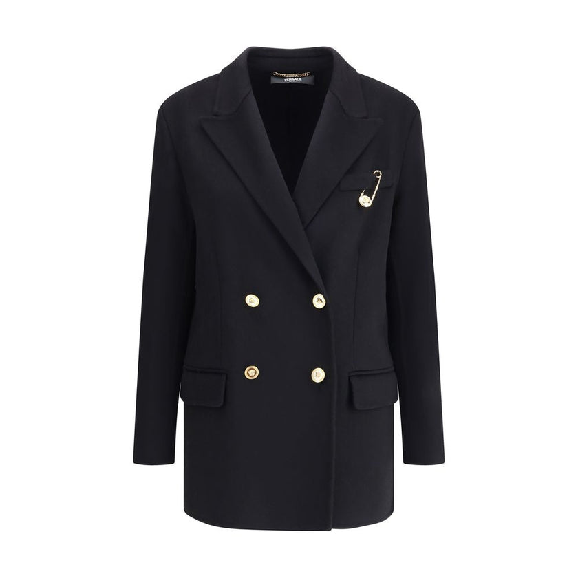 Versace Black Cashmere Coat Versace