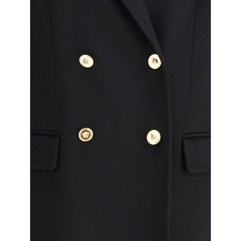 Versace Black Cashmere Coat Versace