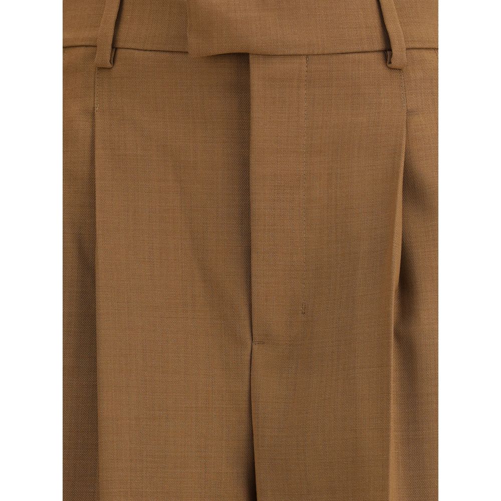 Ami Paris Brown Wool Casual Pants Ami Paris