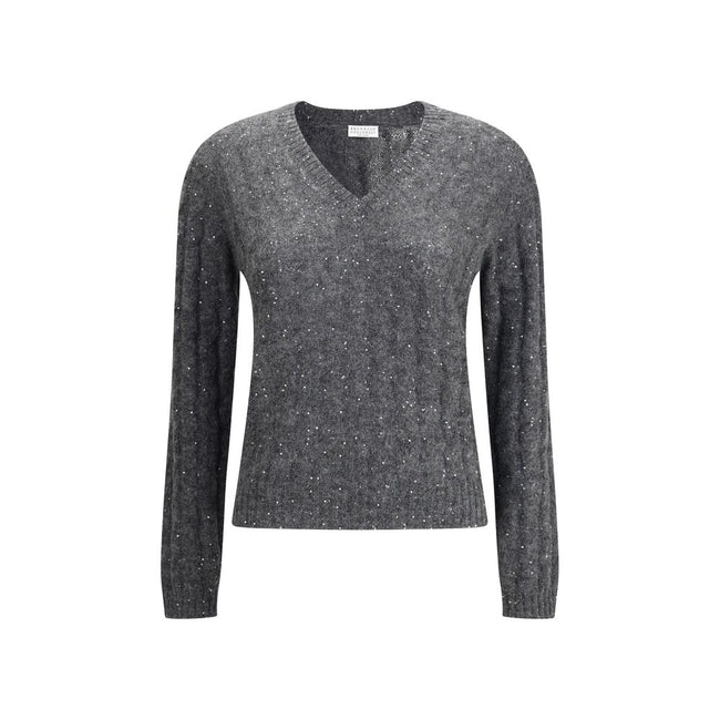 Brunello Cucinelli Dazzling Cable's Sweater in Mohair, cotton and wool Brunello Cucinelli