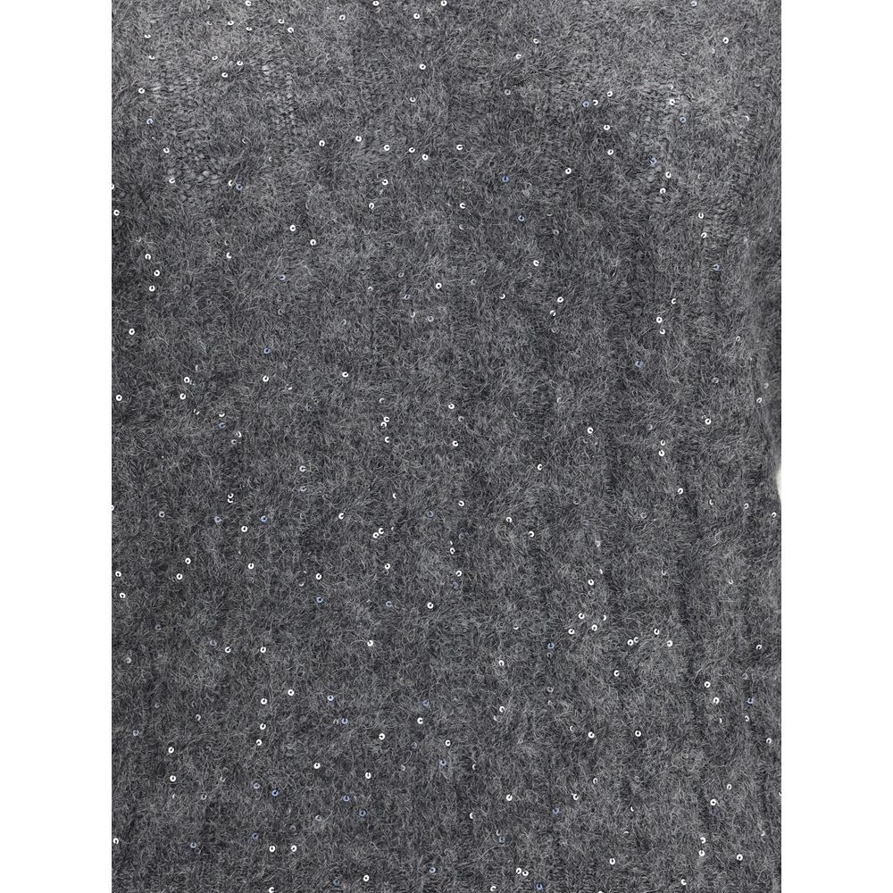Brunello Cucinelli Dazzling Cable's Sweater in Mohair, cotton and wool Brunello Cucinelli