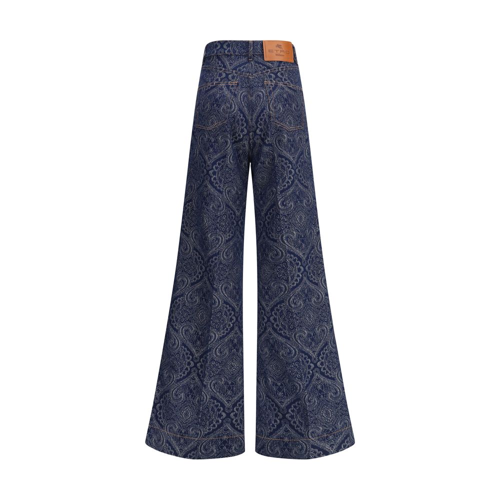 Etro Jacquard-patterned flare Jeans Etro