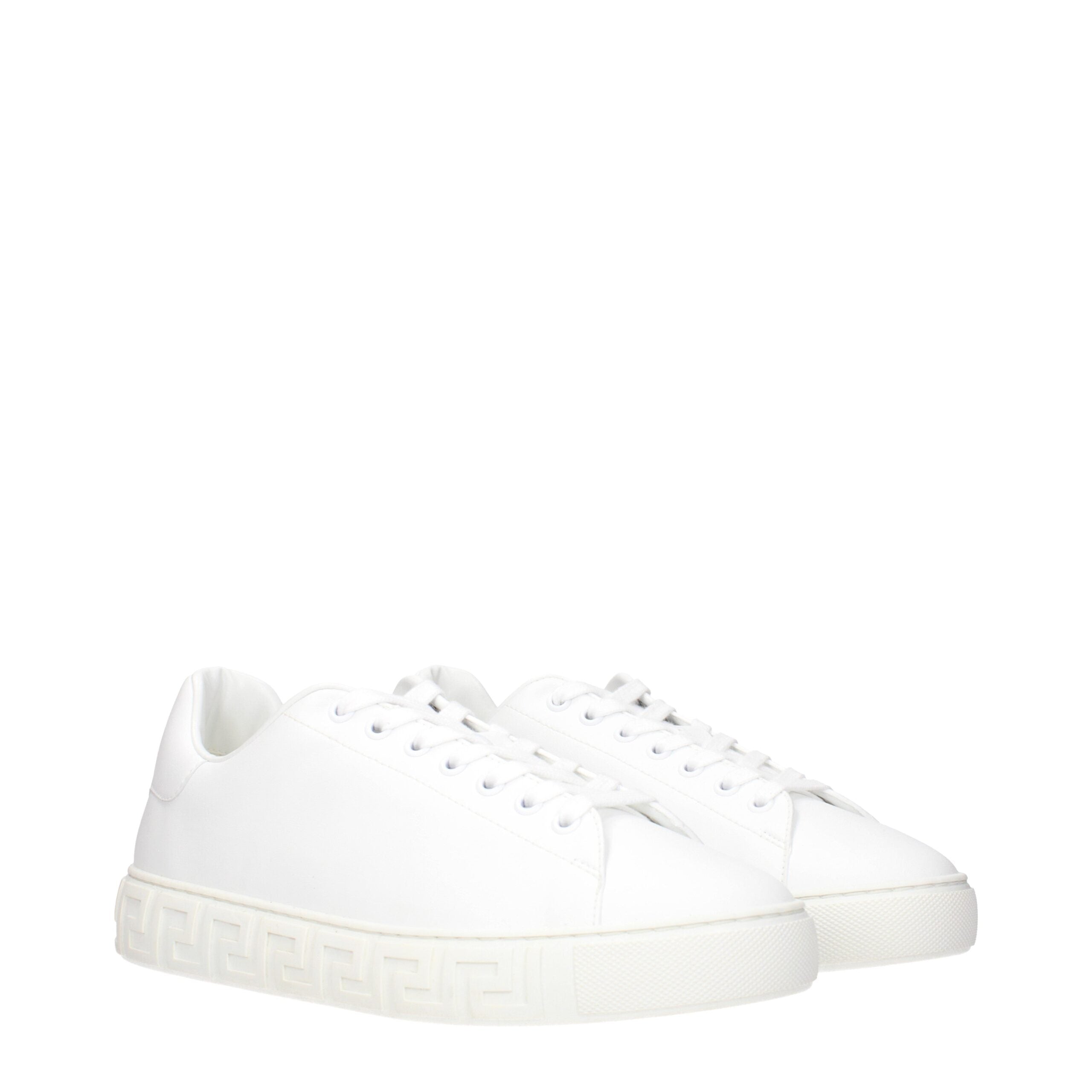 Versace White Leather Low Tops Versace