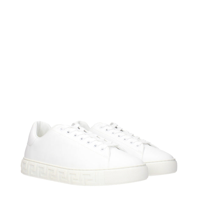 Versace White Leather Low Tops Versace