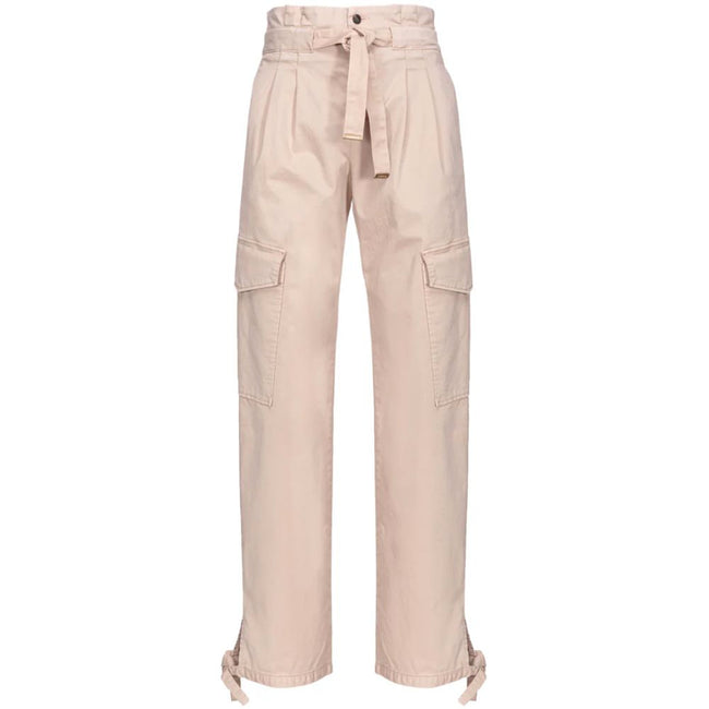 PINKO Pink Cotton Women Trouser With Cargo Pockets PINKO