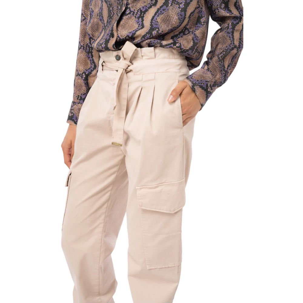 PINKO Pink Cotton Women Trouser With Cargo Pockets PINKO