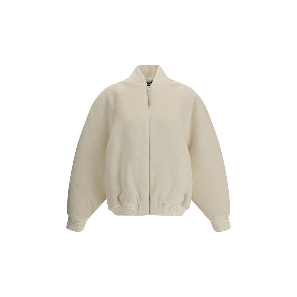 Jacquemus The Le Blouson Pilu Jacket in white alpaca Wool Jacquemus