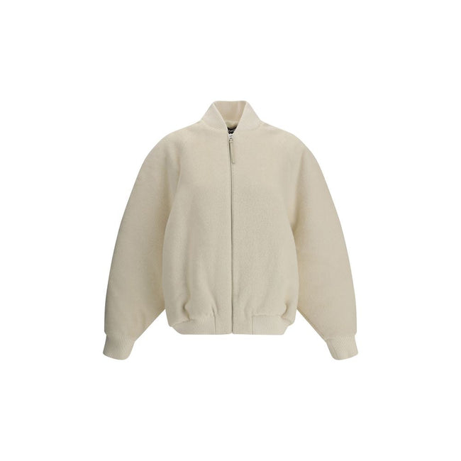 Jacquemus The Le Blouson Pilu Jacket in white alpaca Wool Jacquemus